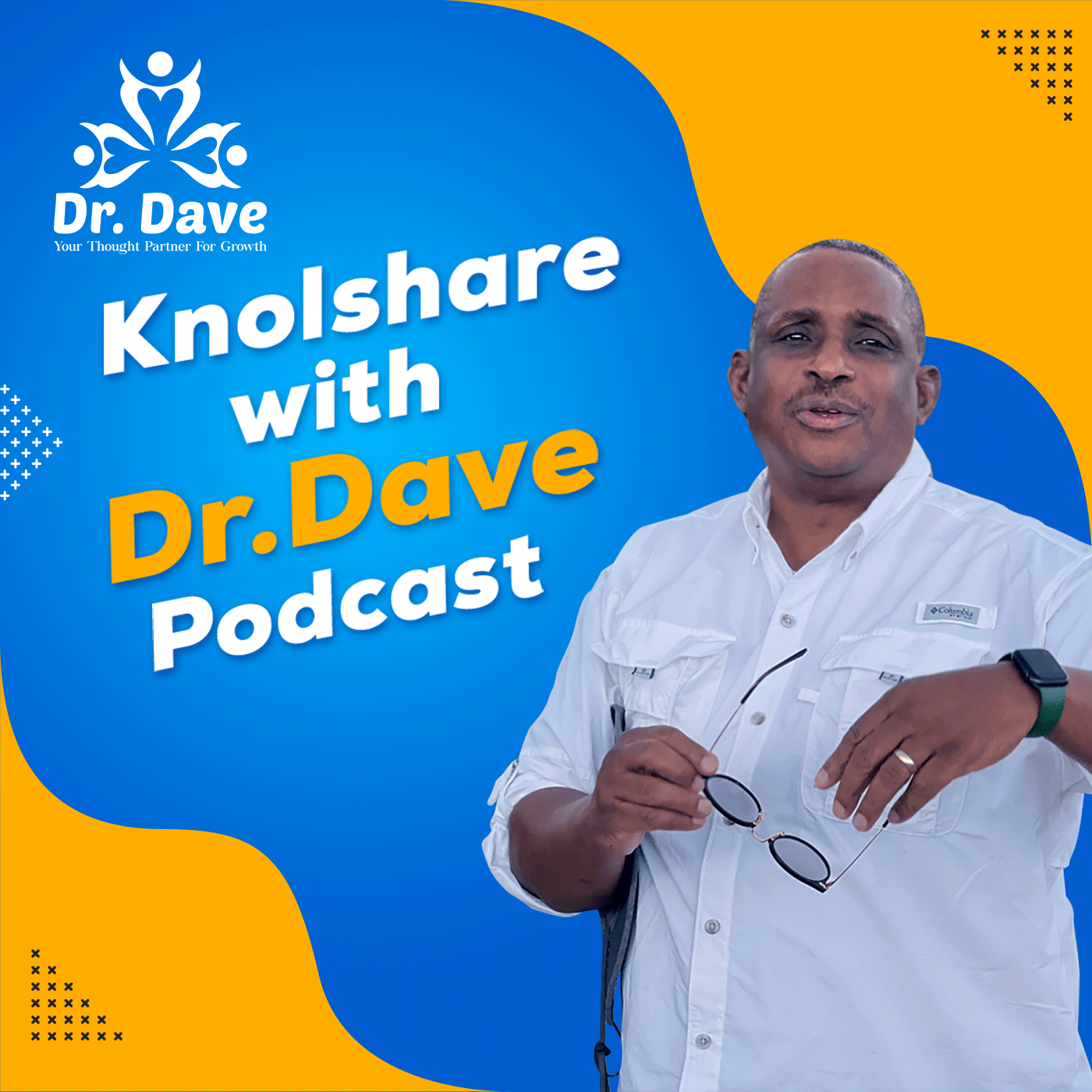 KnolShare with Dr. Dave Podcast Banner Blue