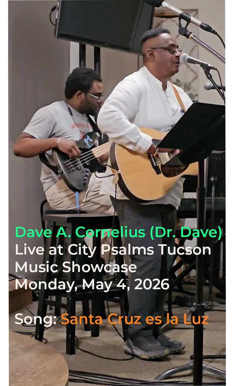 Dr. Dave singing his original song at City Psalms.